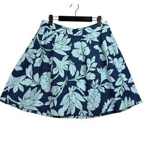 Ann Taylor Loft Skirt Women Sz 6 Blue Floral A-Line Cotton Spandex Blend $69 NWT